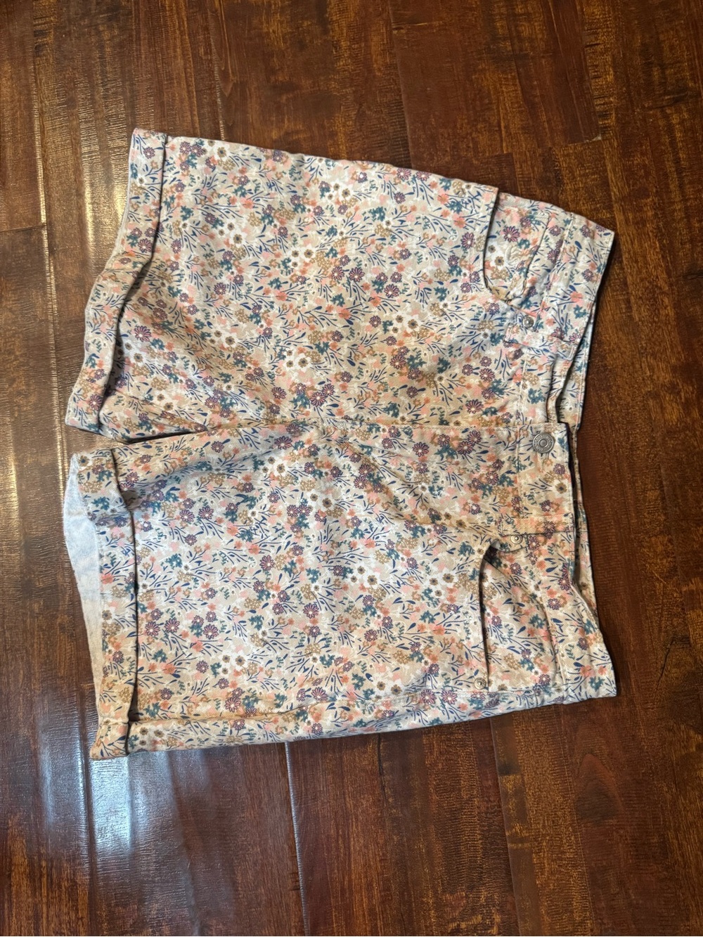 Gloria Vanderbilt Floral Print Shorts - Pink, Blue, Cream